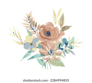 rosas rojas y peonías con hojas. Ilustración vectorial. Flores románticas de jardín.