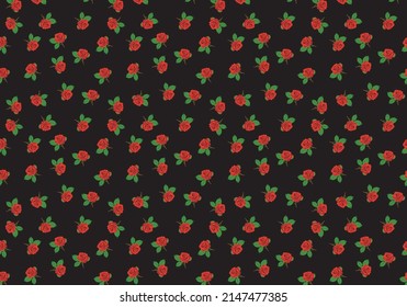
Las rosas rojas se imprimen sobre fondo negro. Fondo floral de rosas rojas sobre fondo negro