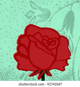Red roses in retro style