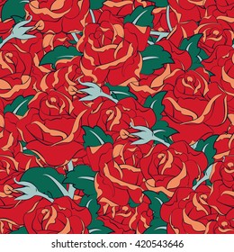 red roses seamless pattern