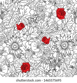 Red Roses is Seamless pattern for anything printing.