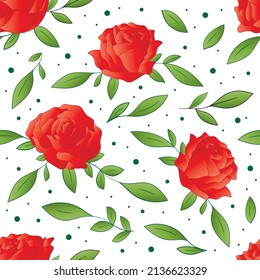 Rose nahtlose Muster auf weißem Hintergrund. Vektorgrafik.