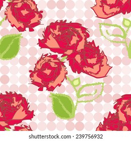 Red roses. Seamless. Sketch, doodle