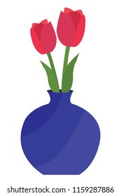 Red Roses in Vase