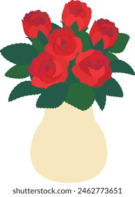 rosas rojas en un jarrón