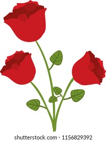 Red Roses Vector Illustration Vector Illustration