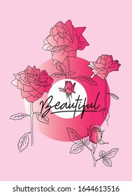 Rose-Vektorillustration für Parfüm-Verpackungen, Poster, Flyer und Banner-Design.