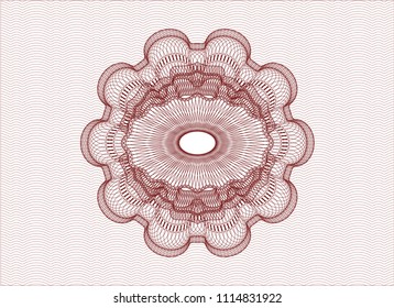 Red rosette. Linear Illustration.