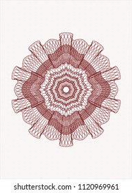 Red rosette. Linear Illustration.