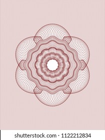 Red rosette. Linear Illustration.