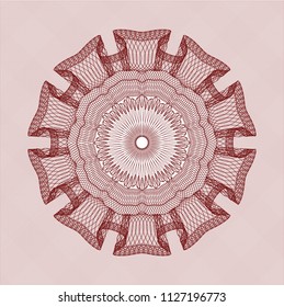 Red rosette. Linear Illustration.