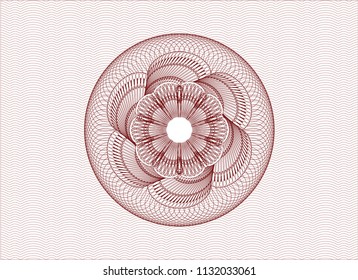 Red rosette. Linear Illustration.