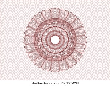 Red rosette. Linear Illustration.