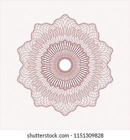 Red rosette. Linear Illustration.