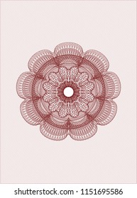 Red rosette. Linear Illustration.