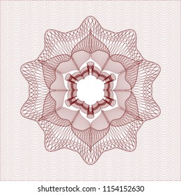 Red rosette. Linear Illustration.