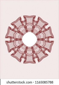 Red rosette. Linear Illustration.