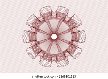 Red rosette. Linear Illustration.