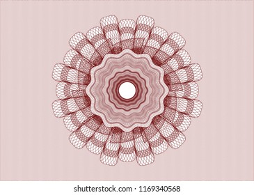 Red rosette. Linear Illustration.