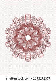 Red rosette. Linear Illustration.