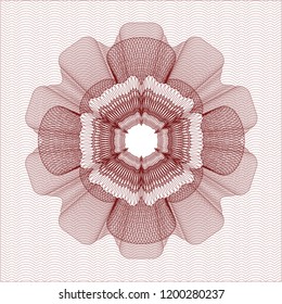 Red rosette. Linear Illustration.