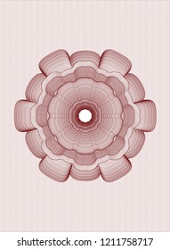 Red rosette. Linear Illustration.