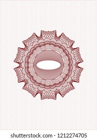 Red rosette. Linear Illustration.