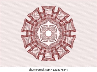 Red rosette. Linear Illustration.