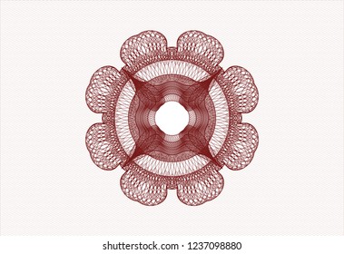 Red rosette. Linear Illustration.