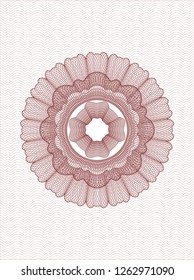 Red rosette. Linear Illustration.