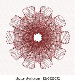 Red rosette. Linear Illustration.