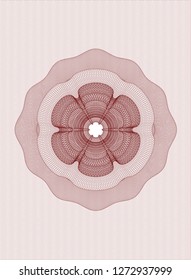 Red rosette. Linear Illustration.