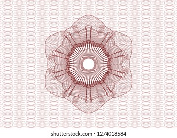 Red rosette. Linear Illustration.