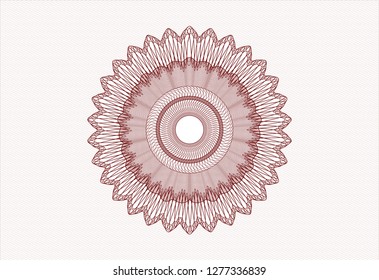 Red rosette. Linear Illustration.