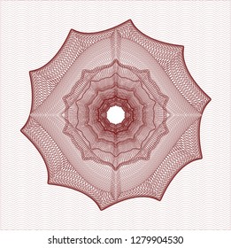 Red rosette. Linear Illustration.