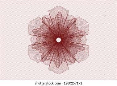 Red rosette. Linear Illustration.