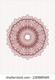 Red rosette. Linear Illustration.