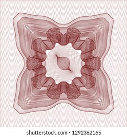 Red rosette. Linear Illustration.