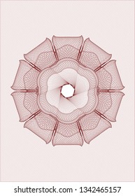 Red rosette. Linear Illustration.