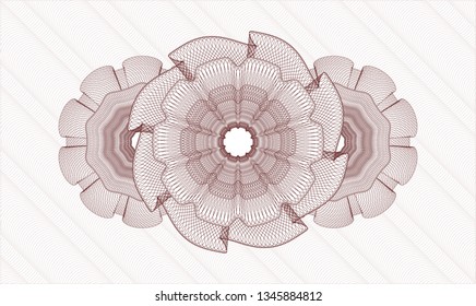 Red rosette. Linear Illustration.