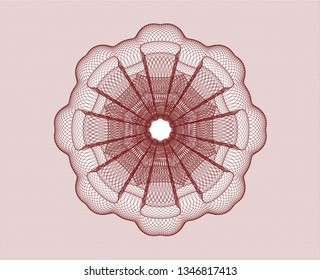 Red rosette. Linear Illustration.