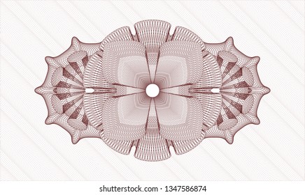 Red rosette. Linear Illustration.