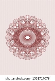 Red rosette. Linear Illustration.
