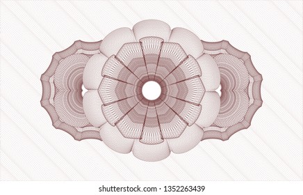 Red rosette. Linear Illustration.