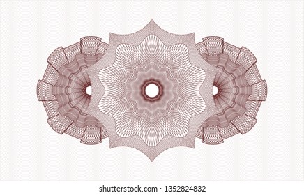 Red rosette. Linear Illustration.
