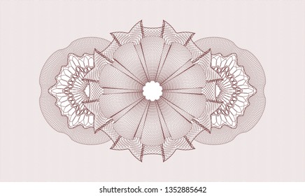 Red rosette. Linear Illustration.