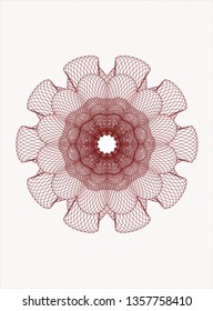 Red rosette. Linear Illustration.