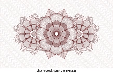Red rosette. Linear Illustration.