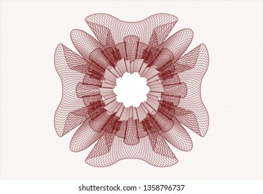 Red rosette. Linear Illustration.