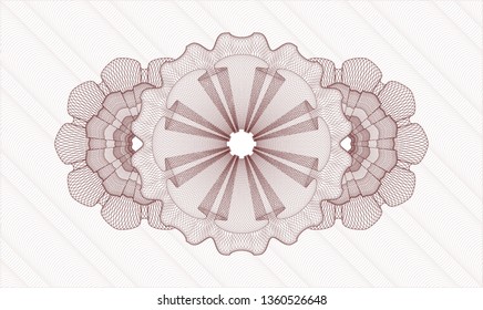 Red rosette. Linear Illustration.